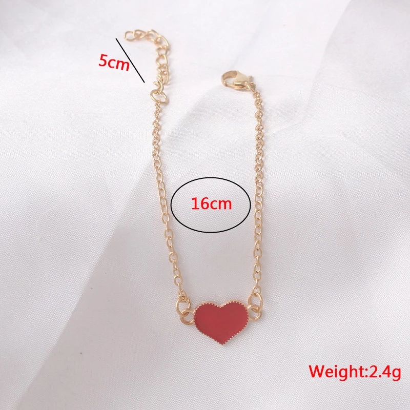 Koreaanse Hartvorm Charms Armbanden voor Vrouwen Mode Emaille Olie Liefde Perzik Armband en Armbanden Sieraden Feest Bruiloft