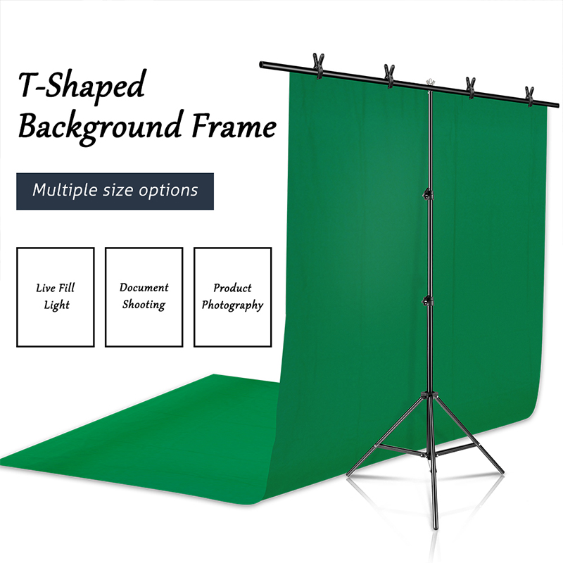 Soporte de fondo para fotografía, sistema de soporte Chromakey, Kits de luz, Video, poliéster, algodón, estudio fotográfico con bolsa de transporte, 2m x 2m
