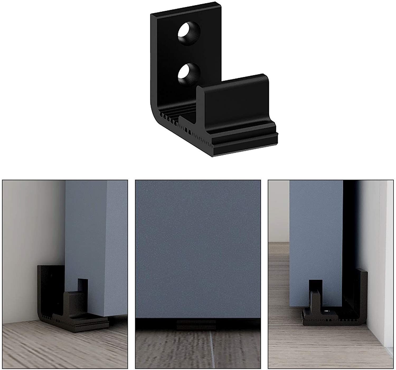 Gifsin Wall Mounted Adjustable Floor Guide Carbon Steel Bottom Floor Guide for Sliding Barn Door