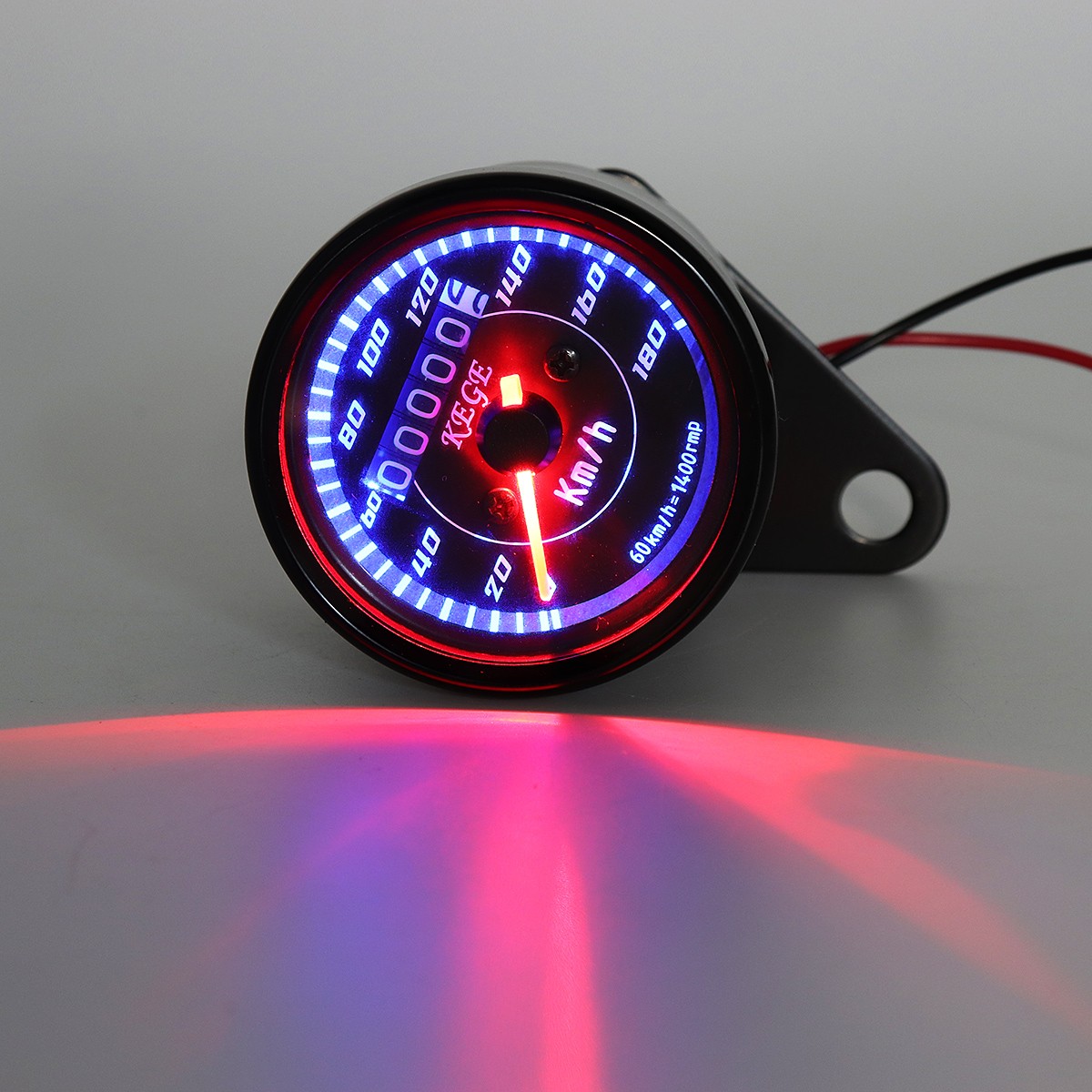 Motorcycle Speedometer Small Stainless Steel Retro Odometer Gauge 0~180km/h 12V LED Backlight Tachometer Set Instrument