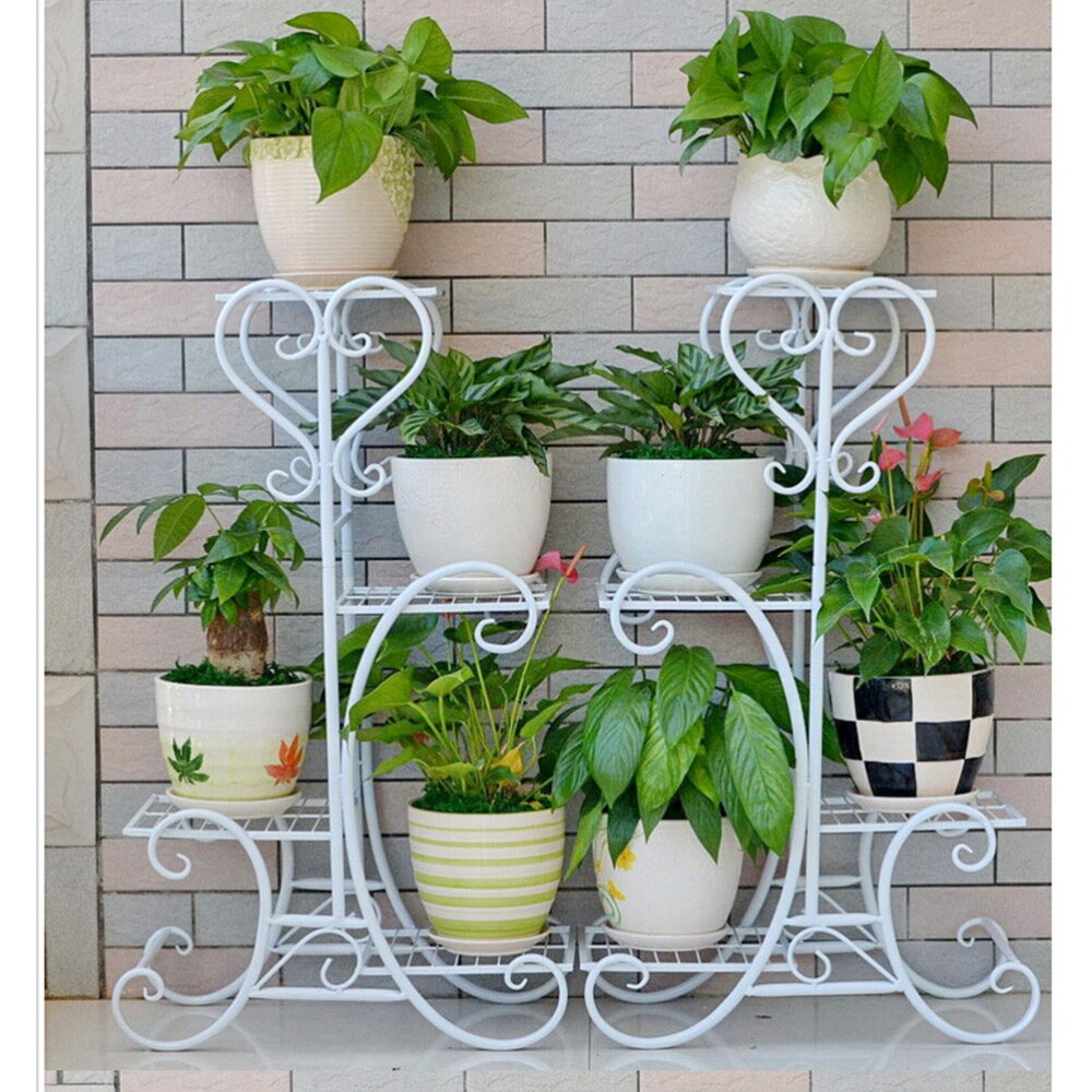 4 Tier Plant Stand Indoor Outdoor Plant Corner Shelf Flower Pot Plant Holder Planters Display Rack