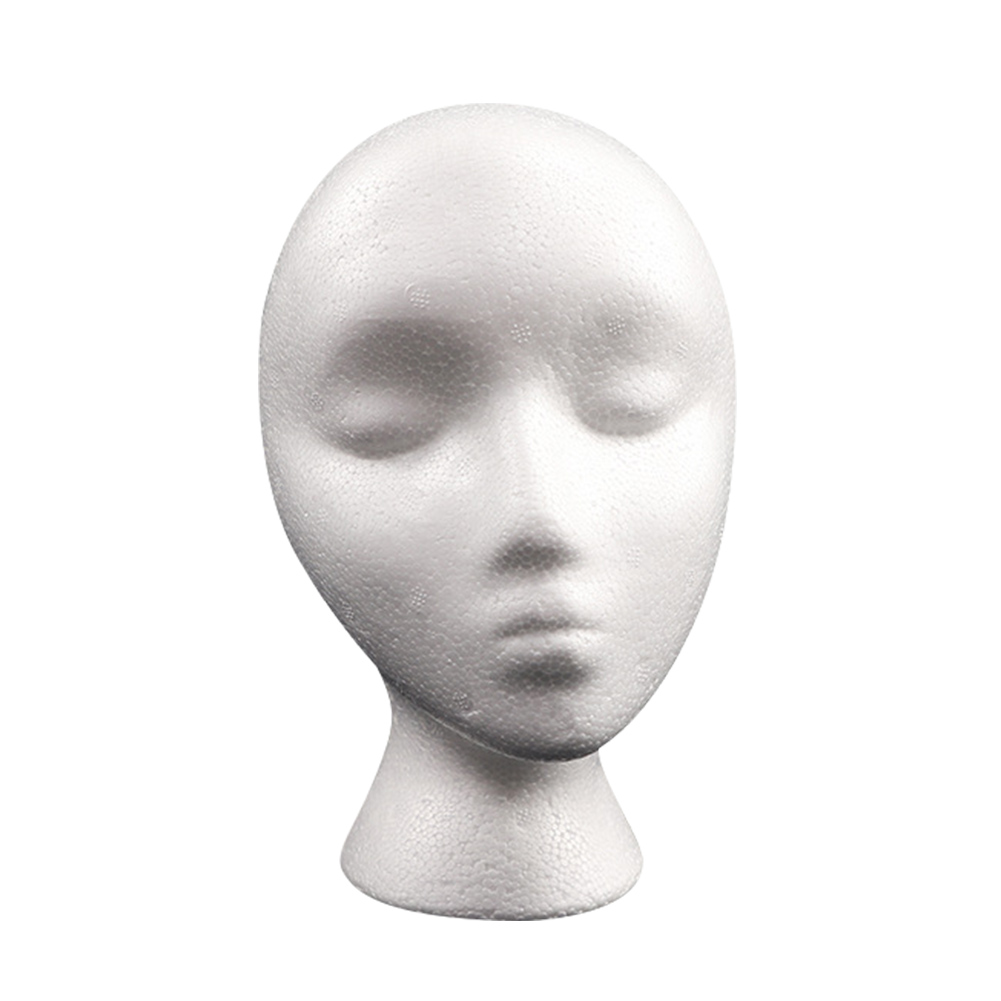 Tête de mannequin en mousse de polystyrène pour femme, chapeau, lunettes, présentoir de perruque, support T1 pour salon de coiffure, 1 pièce, 2 pièces: Rouge