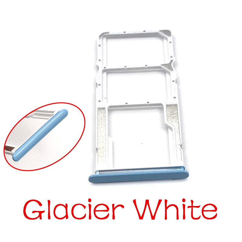 Sim Tray Voor Xiaomi Redmi Note 9 Sim-kaart Houder Lade Slot Houder Vervanging Deel: white