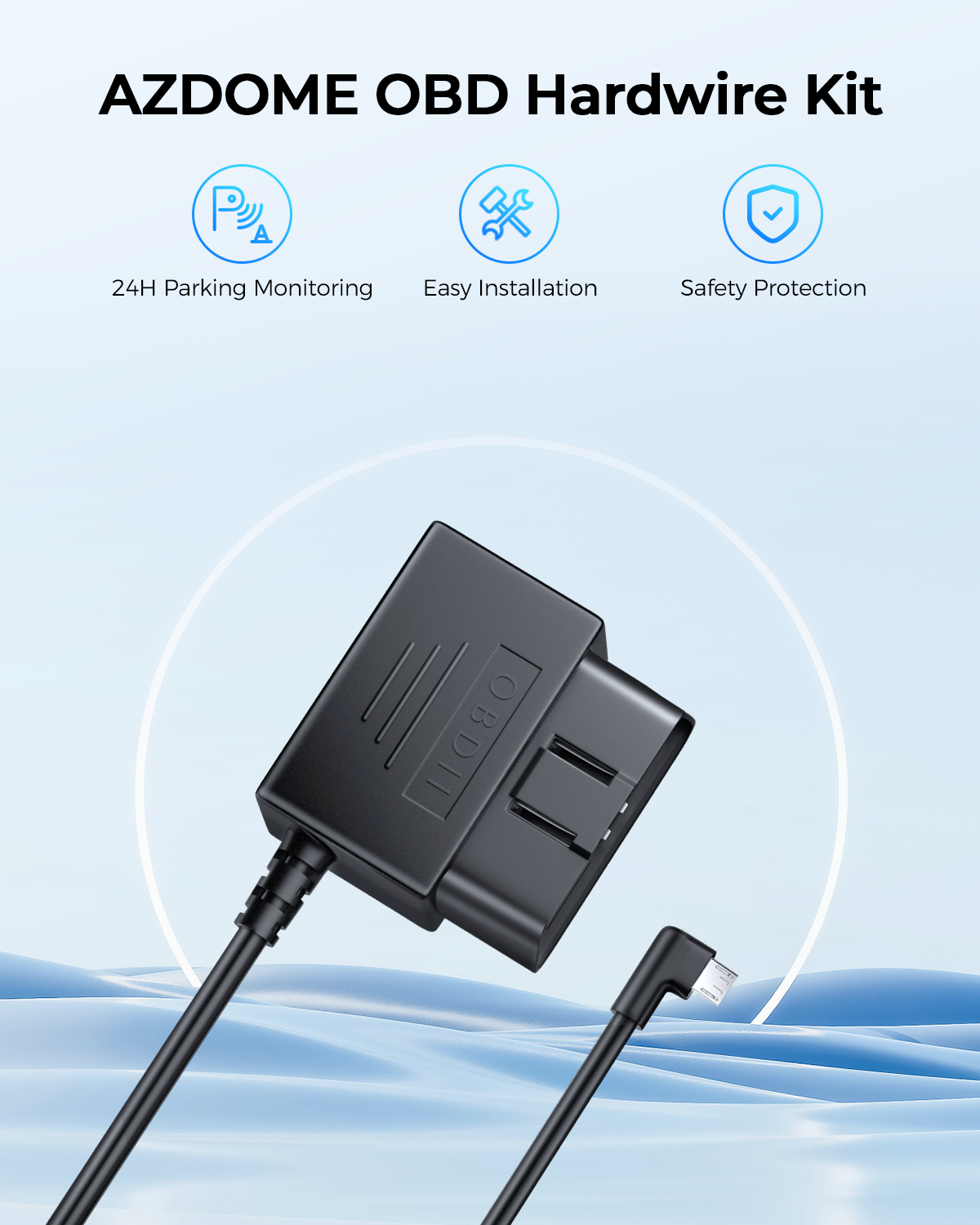 AZDOME Hardwire Bausatz OBD für AZDOME M550 M300S Bindestrich Nocken Parkkabel Mikro USB Hafen/Mini USB Hafen/Typ C Hafen 24H Parkplatz Monito