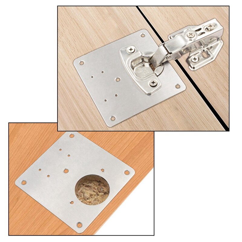 Hinged Stainless Steel Repair Plate, Furniture Cabinet Door Panel Connection Plastic Repair Plate Hardware Accessories