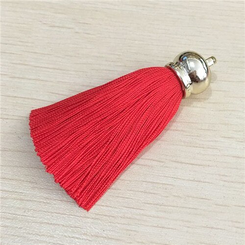 1 Uds. Pendientes borlas de seda colgantes para manualidades, tapas de extremo de plata, cepillo de borlas para DIY, accesorios para fabricación de joyas: 18