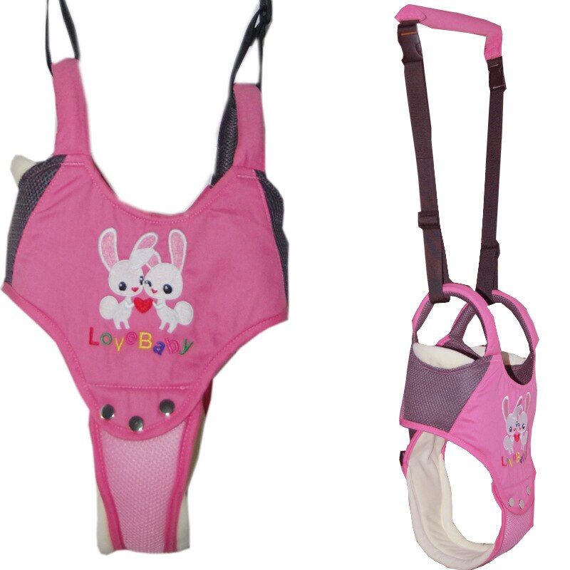 Barn tyglar koppel ryggsäck för barn stick sele promenader assistent baby sele rullator säkerhet promenader assistent stick sele: Rosa