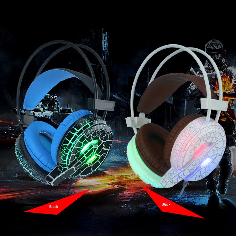 Gaming Headset LED Light Earphone Headphone With Microphone H6 For Computer Game PC Gamer Laptop