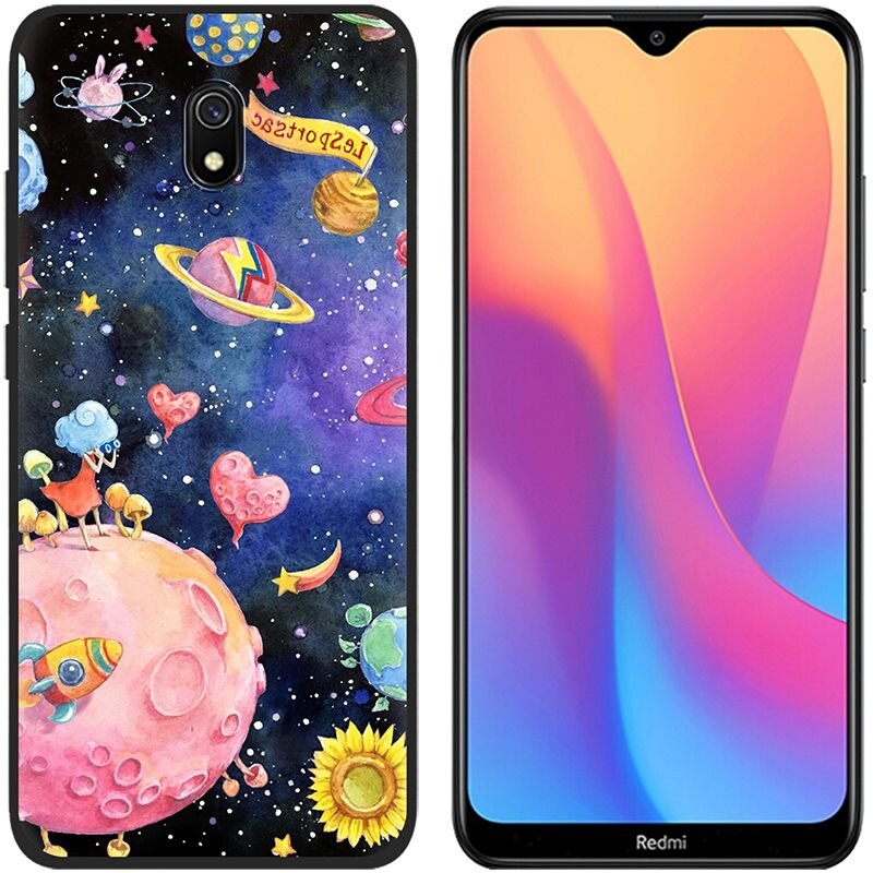 Anti-knock Copertura Posteriore Del Telefono Per Xiaomi Redmi 8A Colorato Copertura Del Telefono di TPU Dipinta di Disegno posteriore Alla Moda: Picture 10