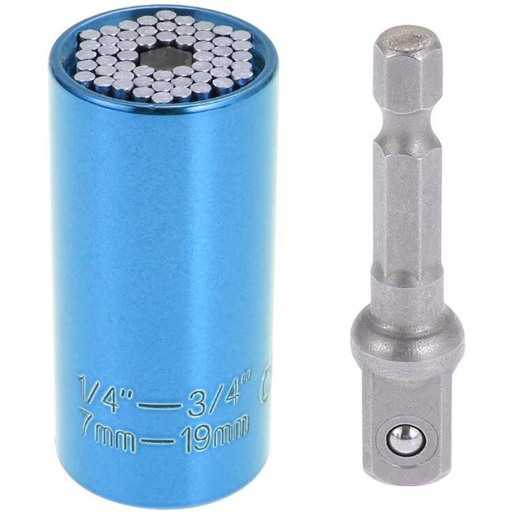 Universal Hardware Torque Wrench Head Set Socket Sleeve In Wrench 7-19mm Spanner Key Magic Grip Portable Multi Hand Tools: Blue