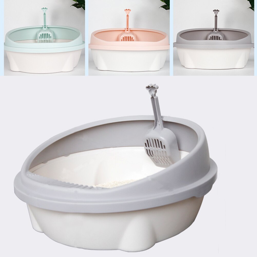 Cat Litter Box with Scoop Anti Splash Pet Toilet Clean Toilette Dog Bedpan Home Plastic Cats Sandbox Puppy Kitten Potty