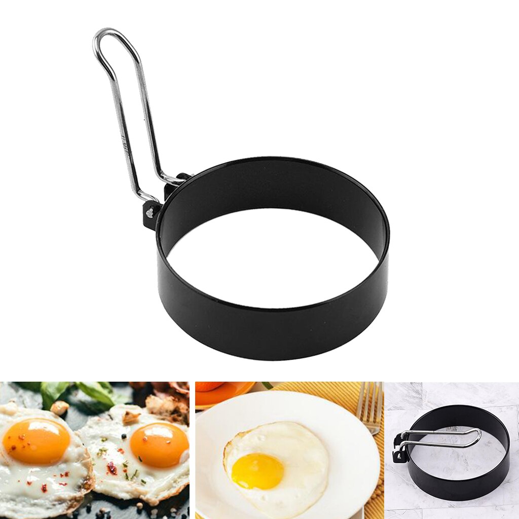 Stainless Steel Egg Ring with Anti-scald Handle Non Stick Coating Breakfast Tool for Eggs Frying/Shaping