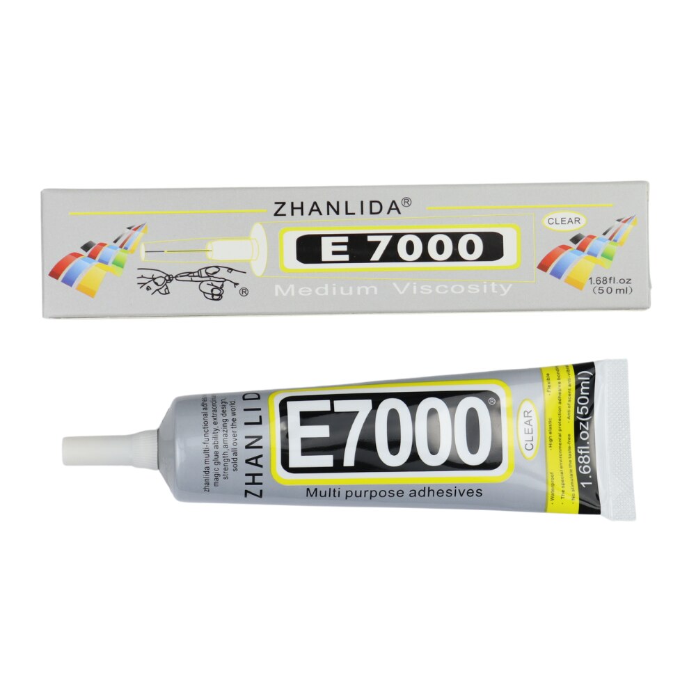 Zhanlida E7000 50ML Clear Contact DIY Cloth Fibre Adhesive Multipurpose Diamond Glass Glue With Precision Applicator Tip