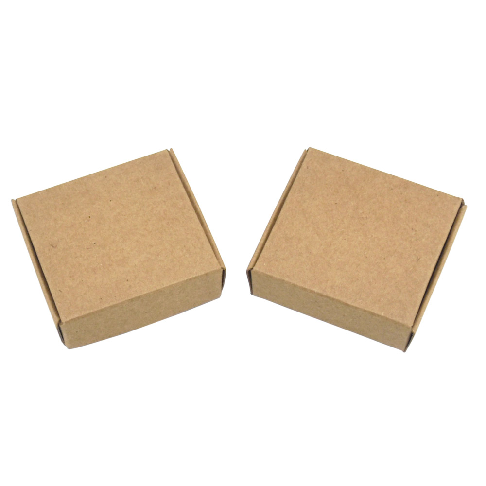 6.5x6x2cm Small brown kraft paper box, Vintage cardboard handmade soap box craft paper packaging jewelry box 50Pcs