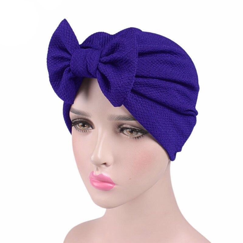 Femmes arc Cancer chimio chapeau bonnet foulard turban casquette: Purple 