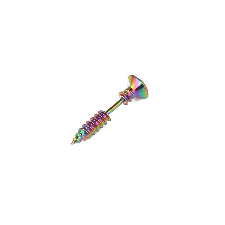 Piercing de acero inoxidable estilo gótico para hombre y mujer, aretes, Piercing, acero inoxidable, Punk, Rock, 2 piezas: 2-Colorful