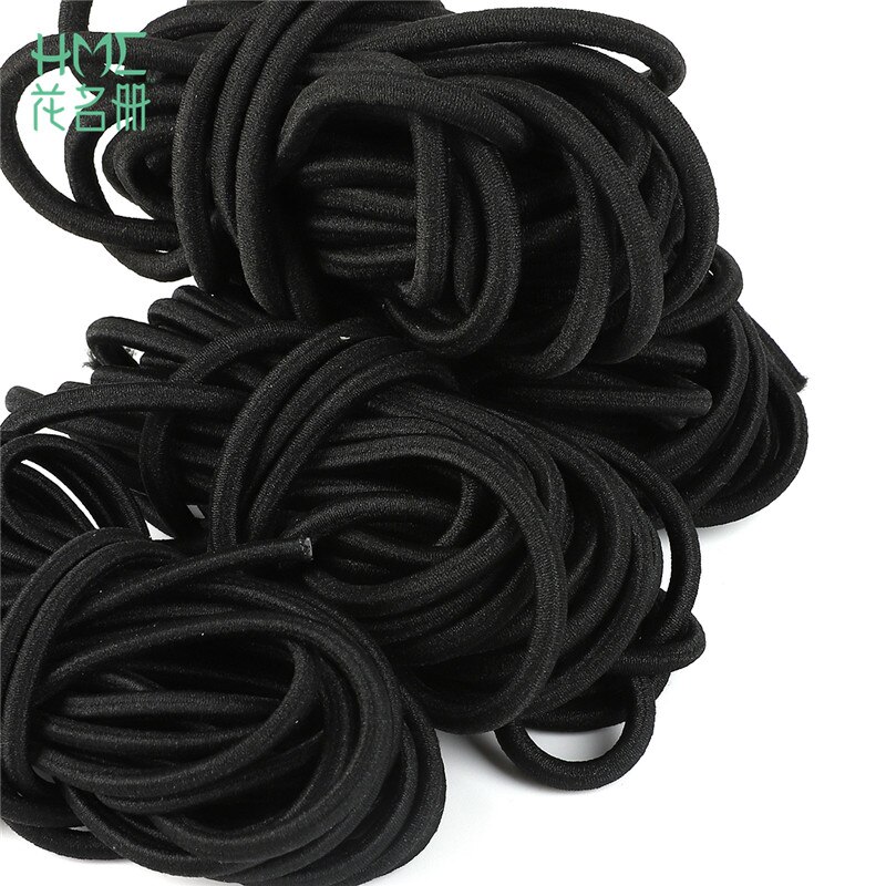 2m/ tasker 1/1.5/2/2.5/3/4/5mm sort rund tråd ledning elastisk bånd elastisk reb gummibånd elastisk line gør-det-selv sytilbehør
