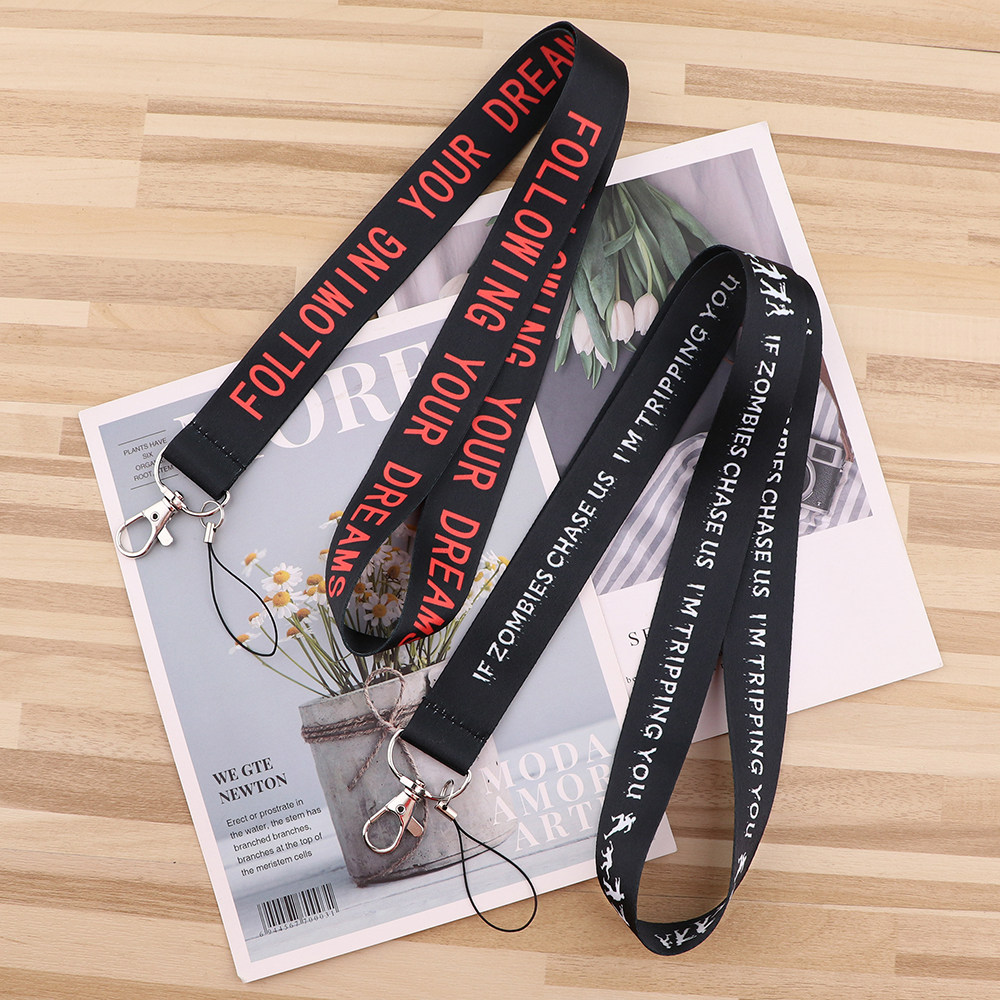 Ransitute R2762 Warning Style Lanyard Badge ID Lanyards Mobile Phone Rope Key Lanyard Neck Straps Accessories