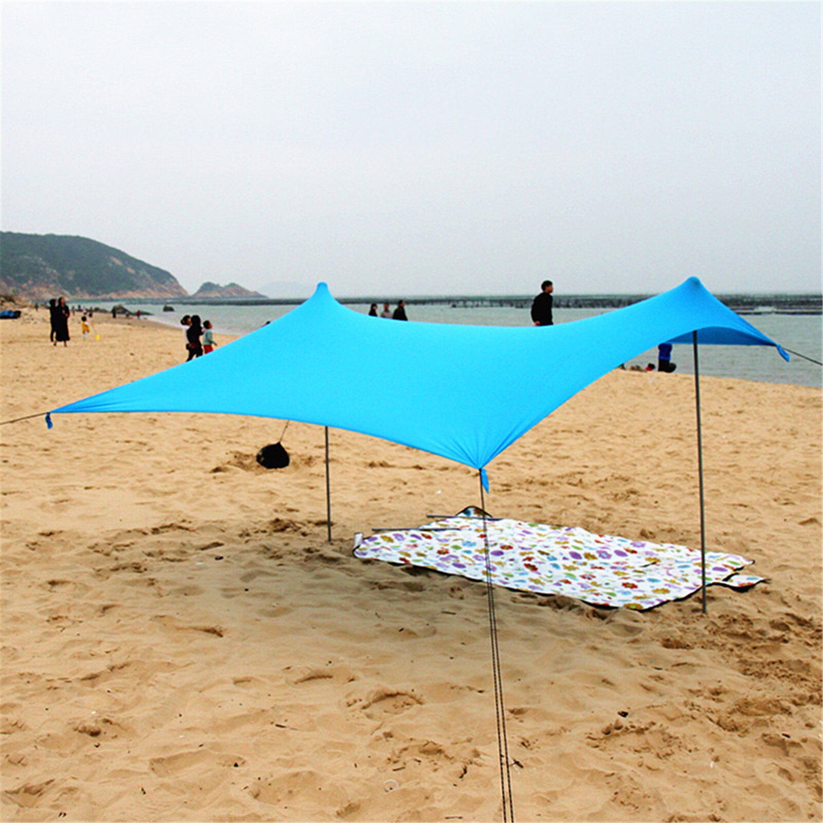 Beach Tent Canopy Beach Sunshade Awning Sun Protection Anti-UV Tent For Camping Fishing Beach Garden Picnic
