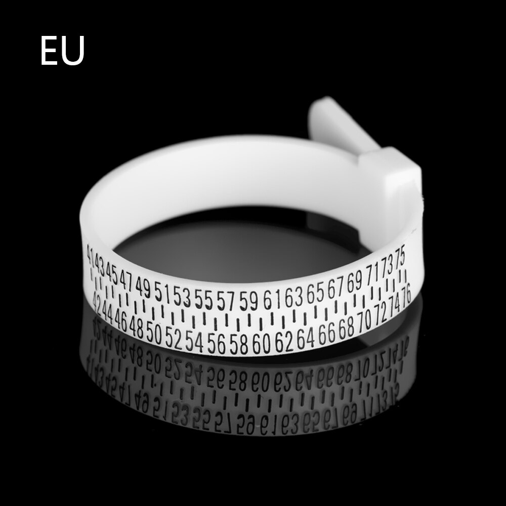 Kannettava sormuksen kokomittari uk/us/eu/jp sormen koko mittamittari miesten naisten koot az-mittari korut mittarityökalu korutarvikkeet: Valkoinen-eu