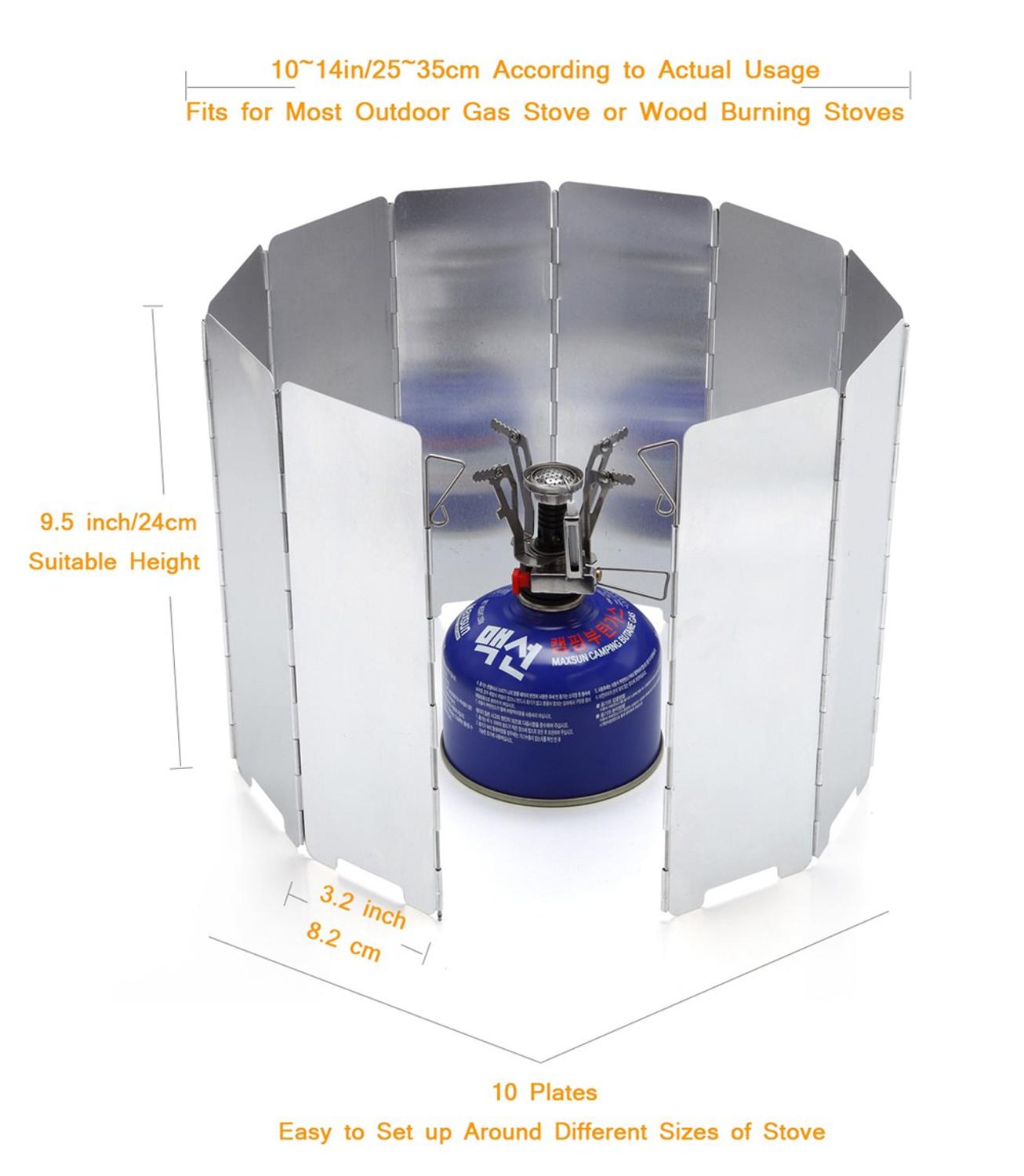 Fold Camping Cooker BBQ Gas Stove Wind Shield Screen Aluminium Alloy Windproof Foldable Outdoor Windshield Screen Protector