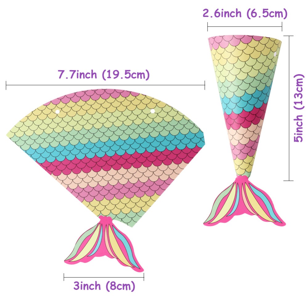 OurWarm syrena papier cukierki pudełko karta zaproszenie torby na prezenty dziewczyny urodziny traktować syrenka impreza dobrodziejstw dekoracji