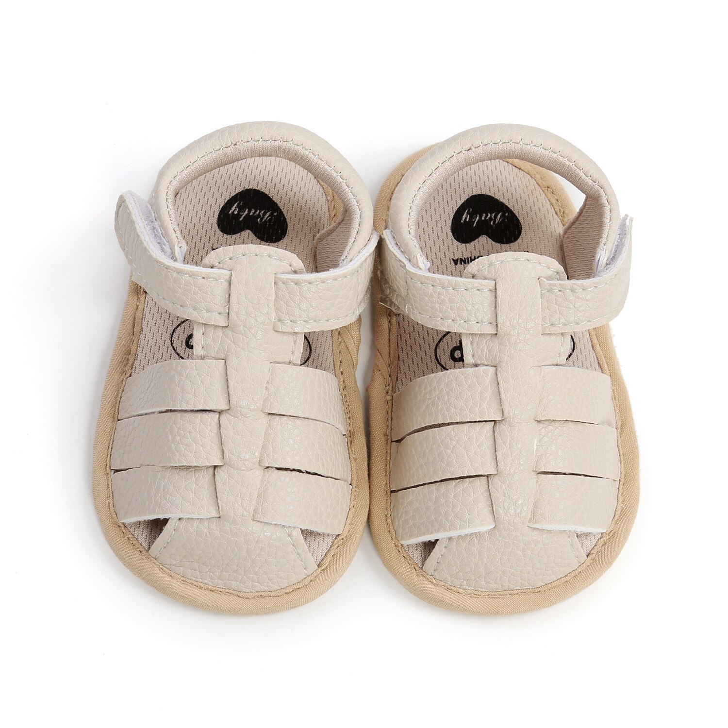2021 letnie chłopięce dziewczęce sandały miękkie oddychające antypoślizgowe prewalkery PU buty dla małego dziecka 0-18M: beige / 7-12 miesięcy