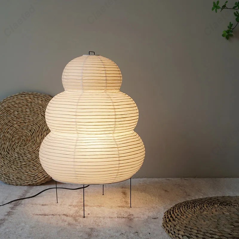 Og minimalistisk led-rispapirbordlampe retro boligindretning stue soveværelse spisestue atmosfære dekorativ belysning: Lysegul / 16-20w