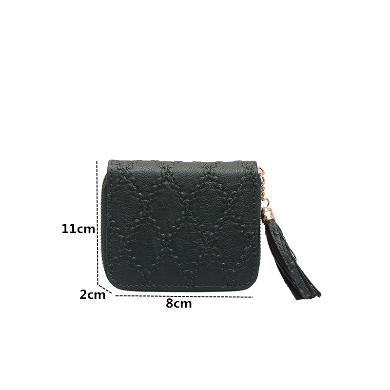 PURDORED 1 Pc Jahrgang Frauen Kurze Karte Halfter Quaste Dame Solide Geschäft Bank Karte fallen Kredit Ich würde Reisepass Abdeckung Karten brieftasche