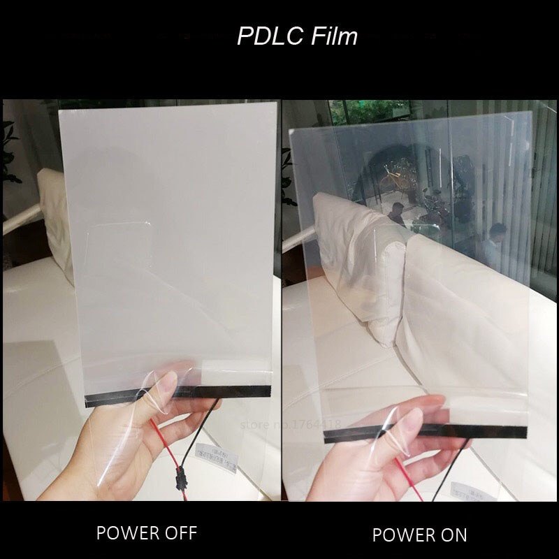 15 x 15cm filmbygningsvinduesglas smart film pdlc magisk omskiftelig gennemsigtig farvefilmprøvestørrelse til test