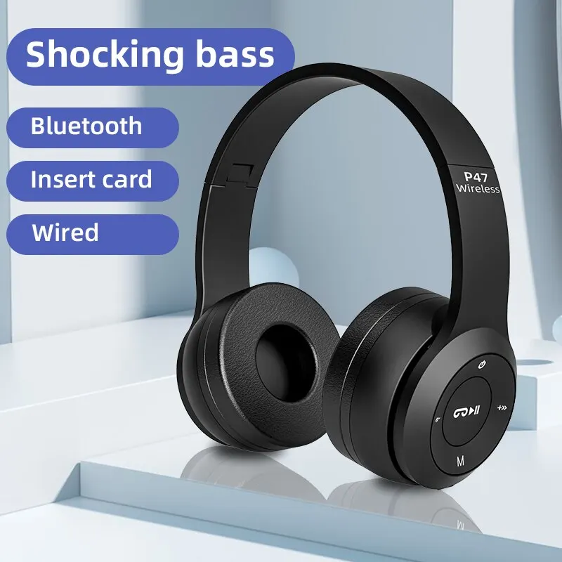 Auricolare stereo P47 Auricolare Bluetooth 5.0 Serie pieghevole Auricolare da gioco sportivo wireless