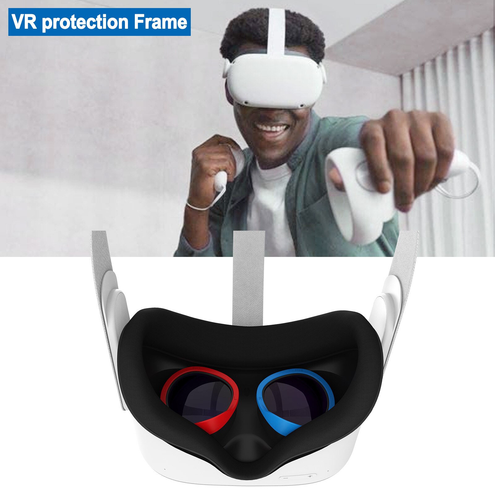 Vr Frame Set Beschermhoes Cover Lens Ring Kit Voor Oculus Quest 1/2 Voor Oculus Rift S Video Game Consoles games Accessoires