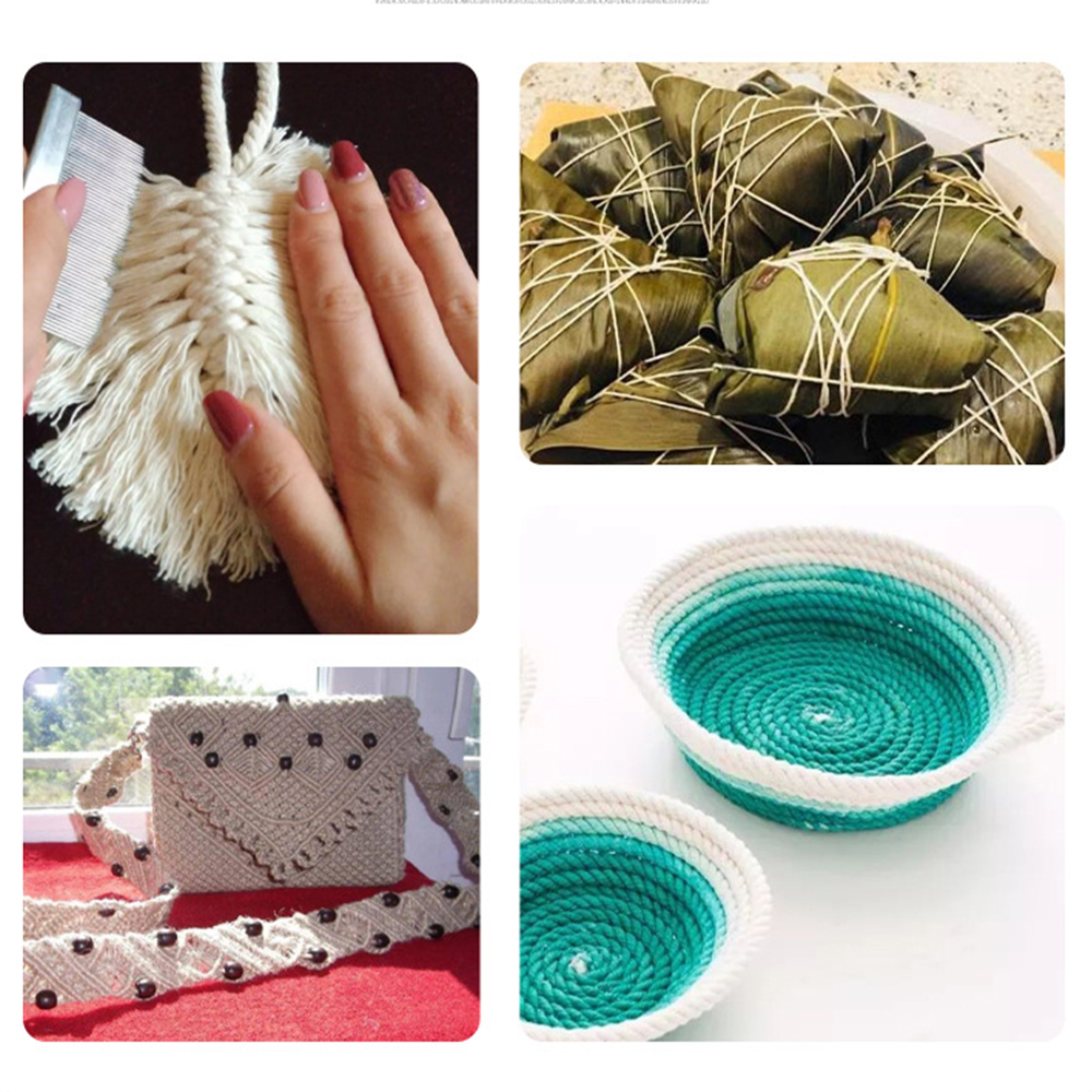 Macrame Cord 5mm Natural Cotton Twisted Macrame Rope String DIY Craft Knitting Making Plant Hangers Wall Hangings