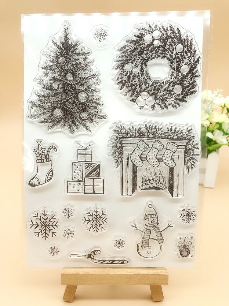 CLEAR STAMPS Christmas Wreath Tree Scrapbooking Handmade Card Album Paper Craft Rubber Transparent Silicon AlinaCraft: F