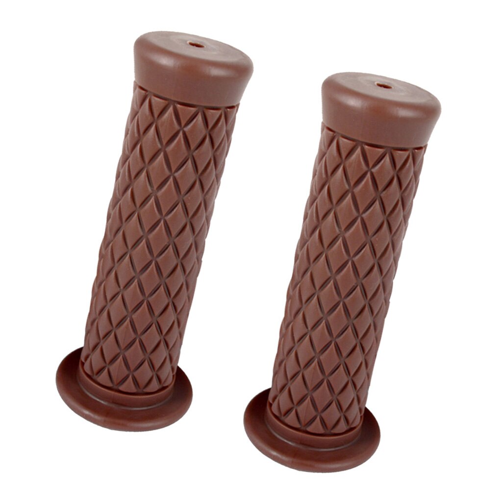 Pair Motorcycle Rubber Hand Grips for 883/1200 for Yamaha for Kawasaki CB400 Soft Shock-Resistance: Brown 