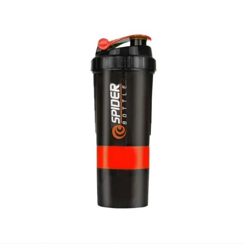 Coctelera de 3 capas, botella de proteína, taza para batido de polvo, botella de agua de gran capacidad, taza mezcladora, botella mezcladora para ejercicio de culturismo