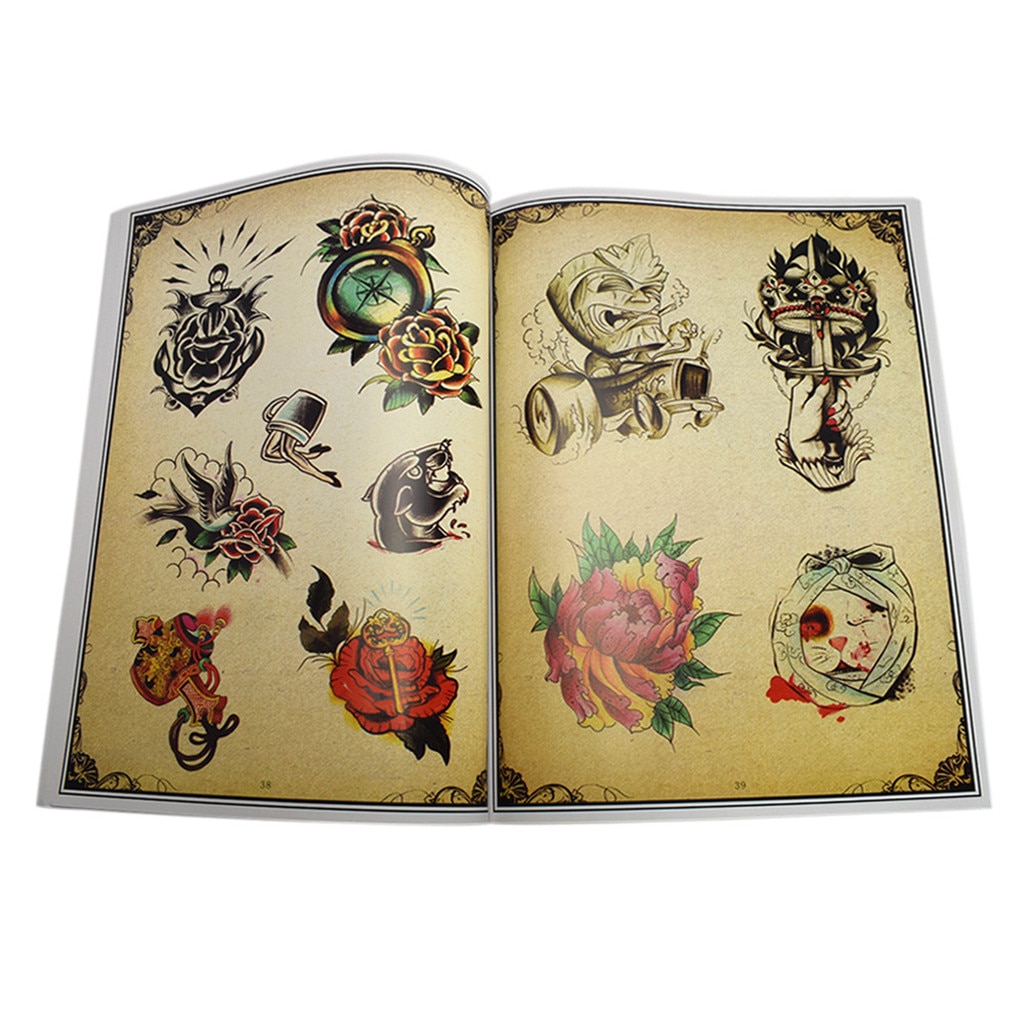 Bloem Decoratie Schets Flash Boek Tattoo Art Supplies