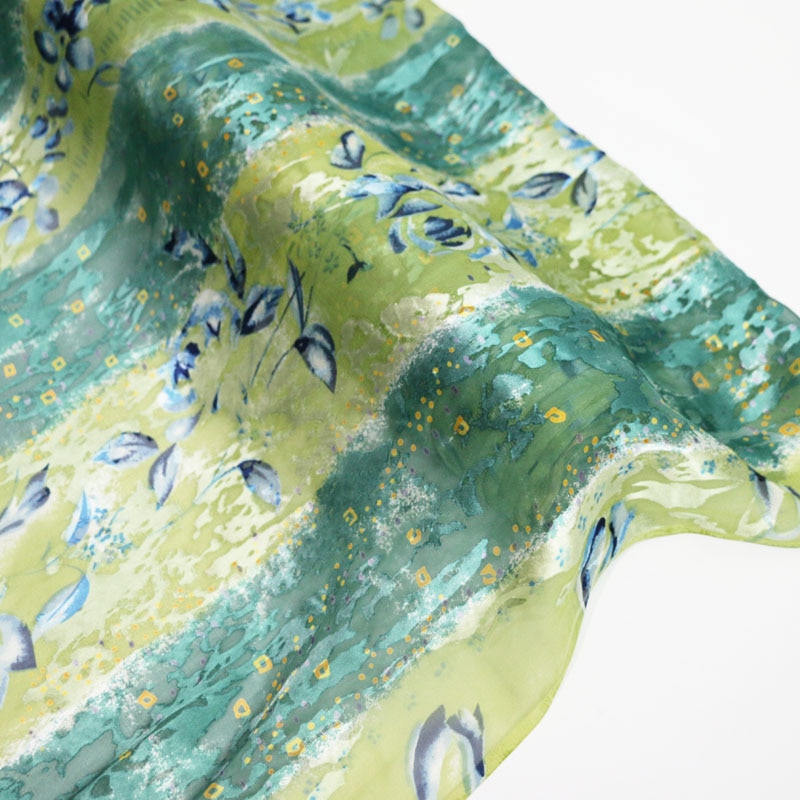 100cm * 110cm burnout zijde doek jacquard strand jurk stof natuurlijke zijde