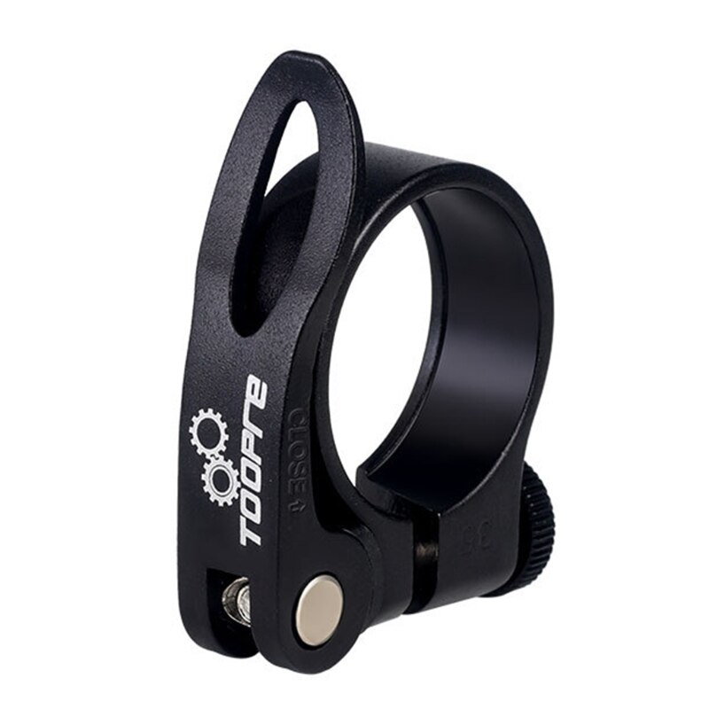 U2JB-abrazadera de sillín de aleación de aluminio para bicicleta de montaña, accesorios de abrazadera de tubo de Asiento de bicicleta de carretera, negro, rojo, azul, dorado y plateado: BK