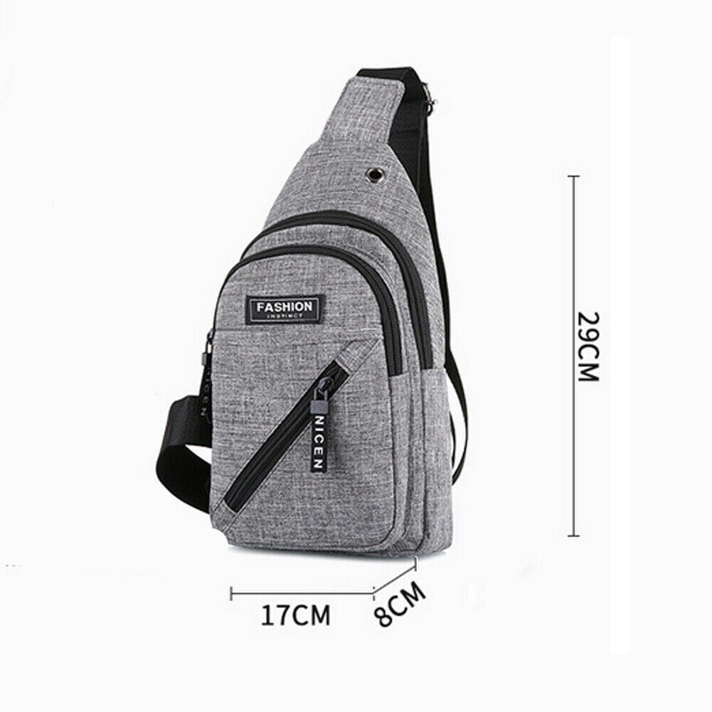 Hommes en cuir PU taille Pack fronde poitrine sac à bandoulière Sport sac à bandoulière Portable USB sac de charge