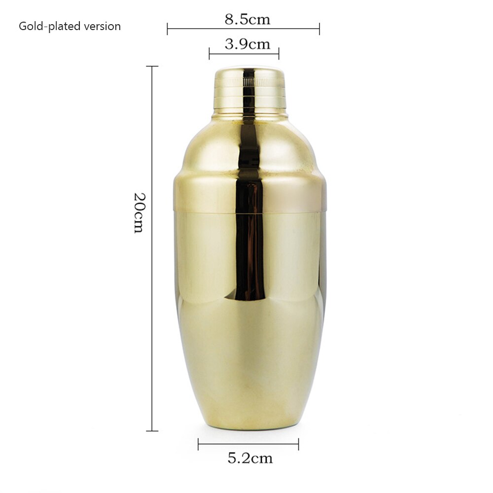 Stainless Steel Shaker Bar Household Shaker Shaker Cup Shaker Shaker Bar Supplies Tools Cocktail Shaker 500ml Support: Gold