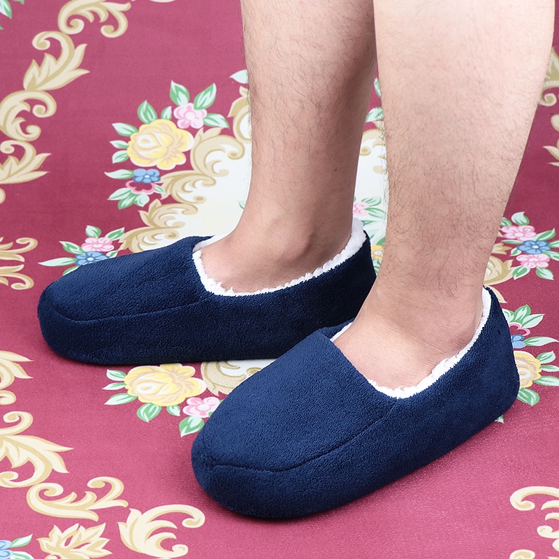 Zapatillas de casa de felpa para mujer, zapatos de aislamiento suave, cálidos, de interior, talla grande 48, Invierno