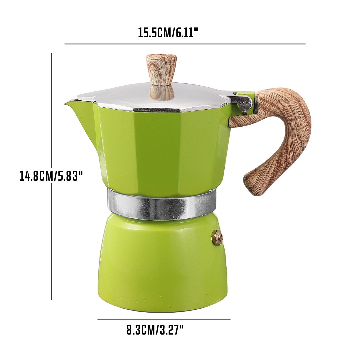 3 kuppia 150ml/300ml mocha latte -kahvinkeitin italialainen moka espresso -alumiinimuki kahdeksankulmainen perkolaattoripannu liesi kahvinkeitin