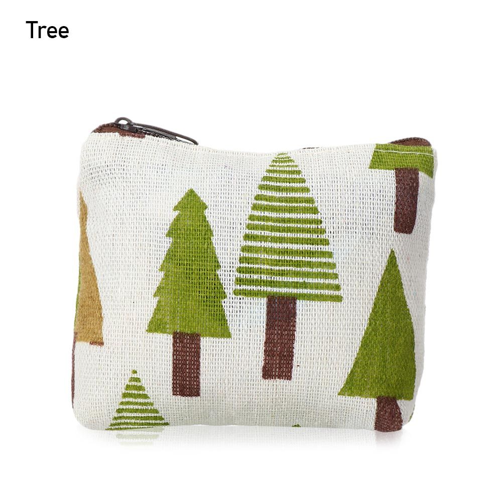 Kleine Portemonnee Case Pouch Houder Mini Nul Portemonnee Retro Klassieke Canvas Coin Purse Voor Vrouwen Meisje zip Portemonnee: tree