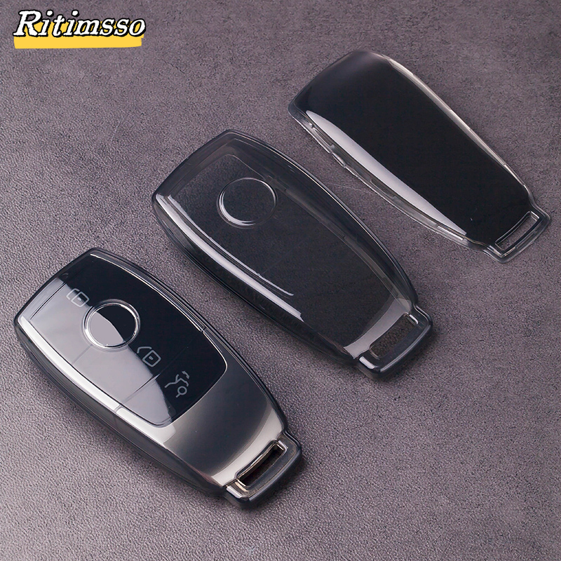 Funda transparente de TPU para llave de coche, bolsa protectora para Mercedes Benz A E G GLS clase W177 W205 W213 W222 G63 X167 Maybach