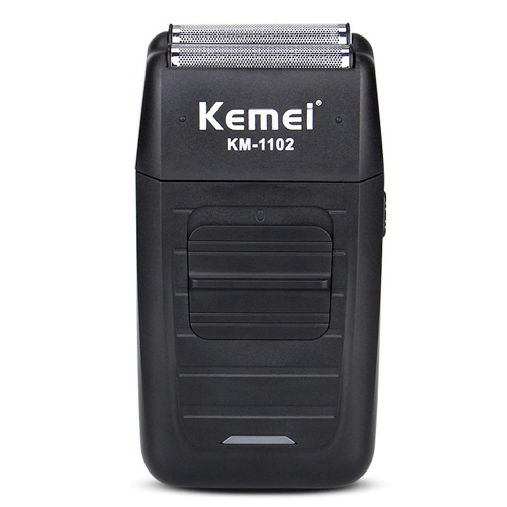 Afeitadora eléctrica KEMEI para hombres, maquinilla de afeitar eléctrica con cuchilla doble, afeitadora de barba recíproca, cortadora de barba lavable de doble uso en seco: Default Title