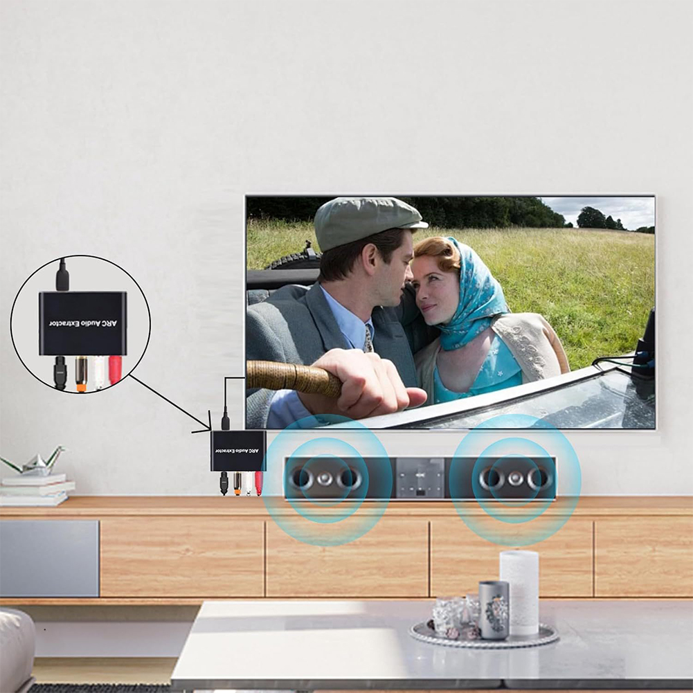 HDMI-compatibele ARC Audio Extractor ARC naar SPDIF Coaxiale L/R Stereo 3,5 mm Jack Audio Adapter voor HDTV Soundbar Versterker