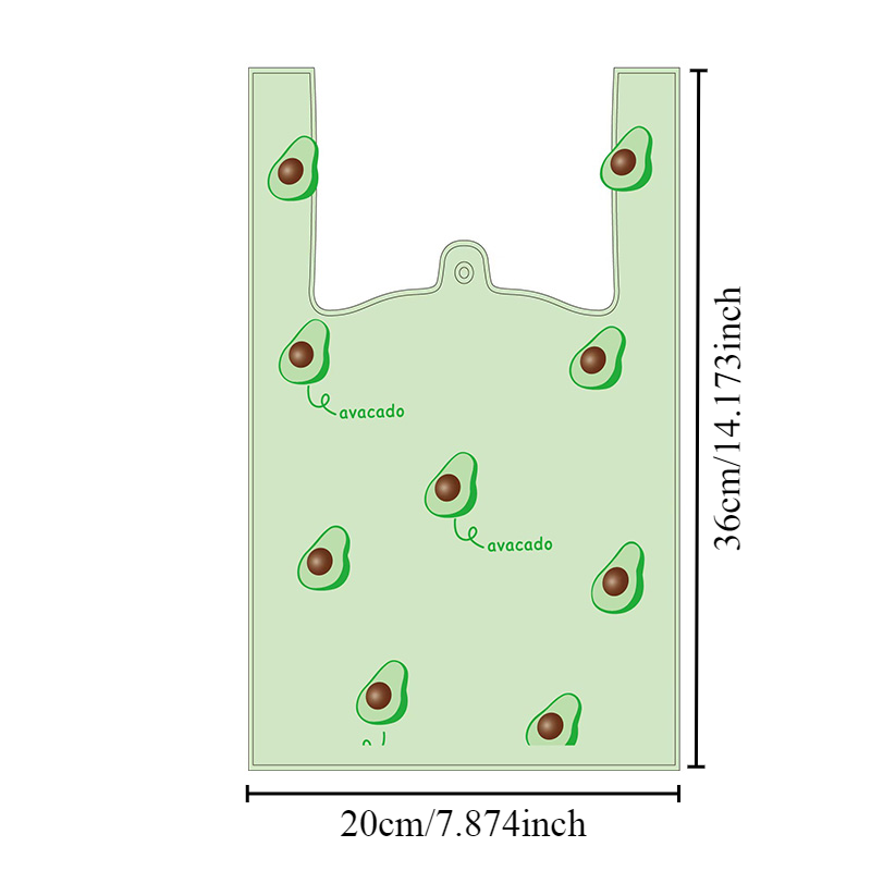 Bolsa de plástico colorida con bonito de frutas, bolsa de de mano, ropa, cocina, compras, , embalaje de reutilizable, 50 Uds.