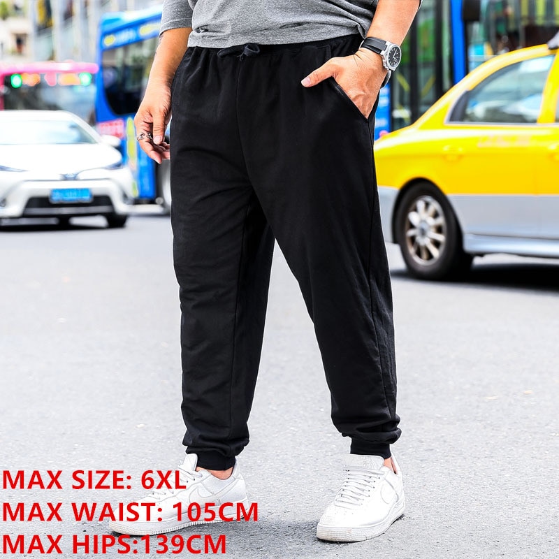 Joggingbroek Mannen Losse Elastische Plus Size 6XL Elastische Streetwear Volledige Lengte Mannelijke Sport Broek Toevallige Rechte Joggers Broek