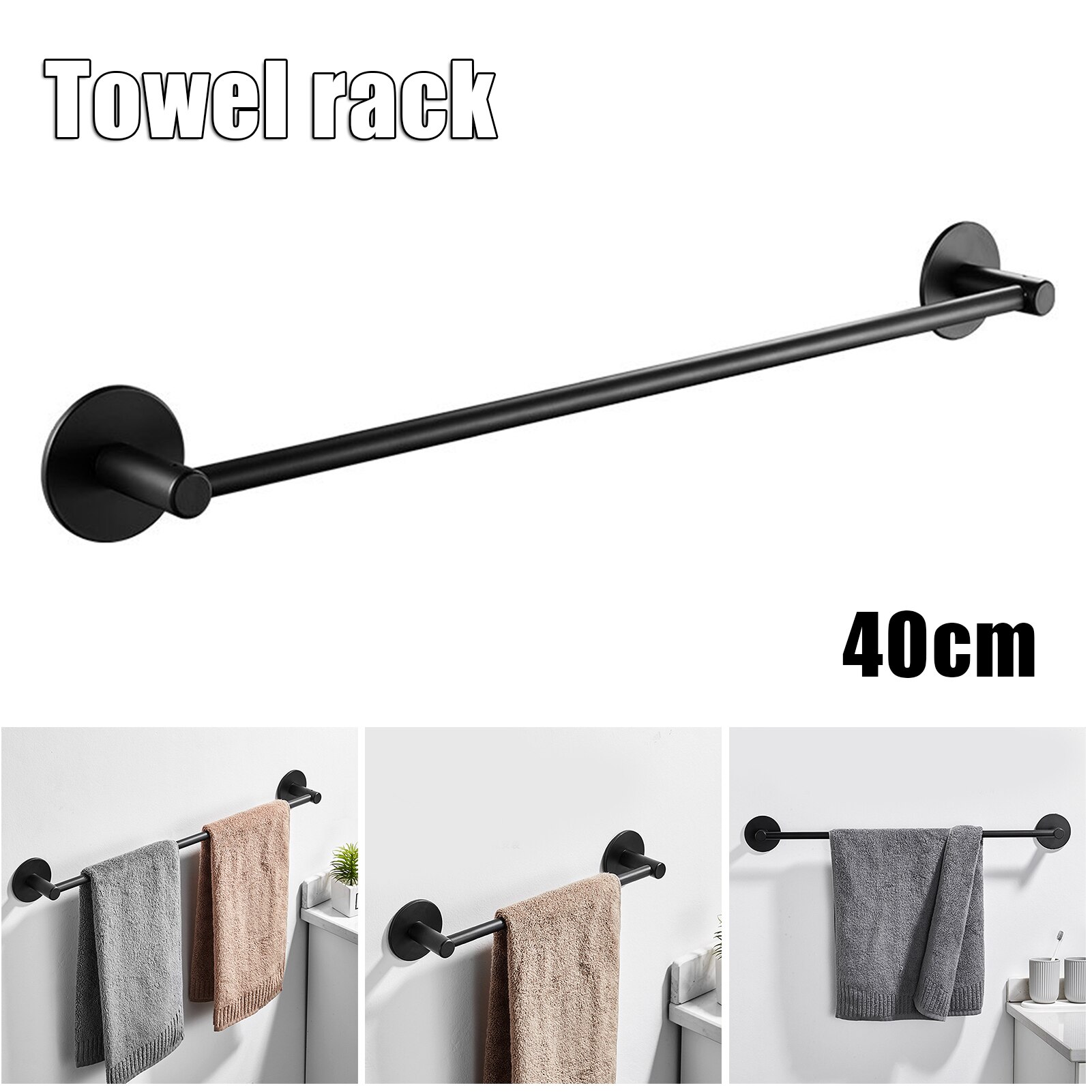 Handdoek Bar Badkamer Handdoek Houder Keuken Gerechten Doek Hanger Geen Boor Aluminium Roestvrij Wall Mount Rack